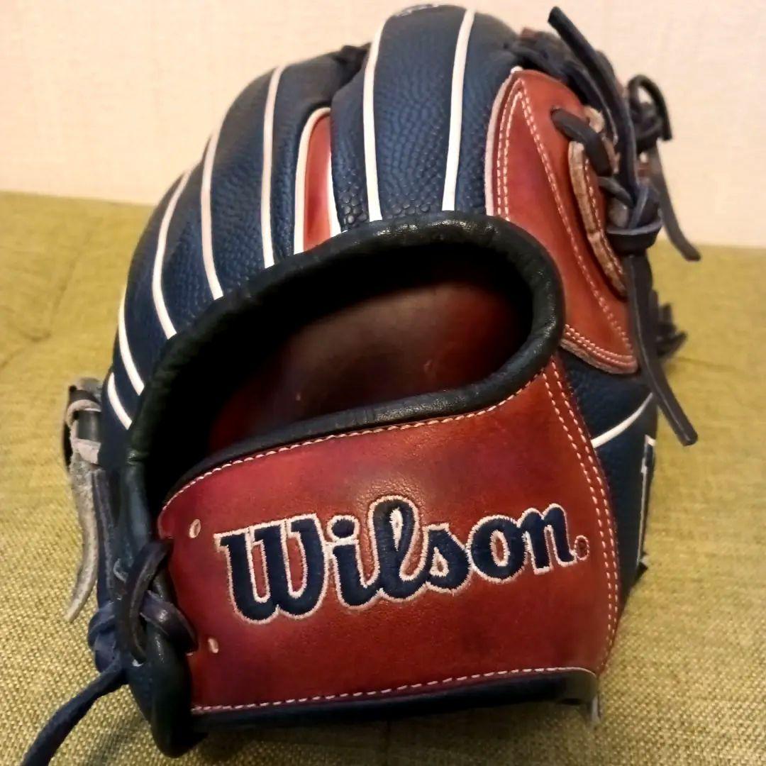 ■美品 湯もみ型付■ウィルソン DUAL オールラウンド グローブ 軟式グラブ