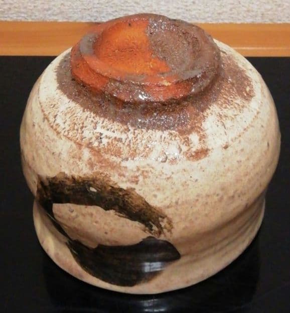 渡高久作　上野焼　茶碗　共箱　略歴付　茶道具