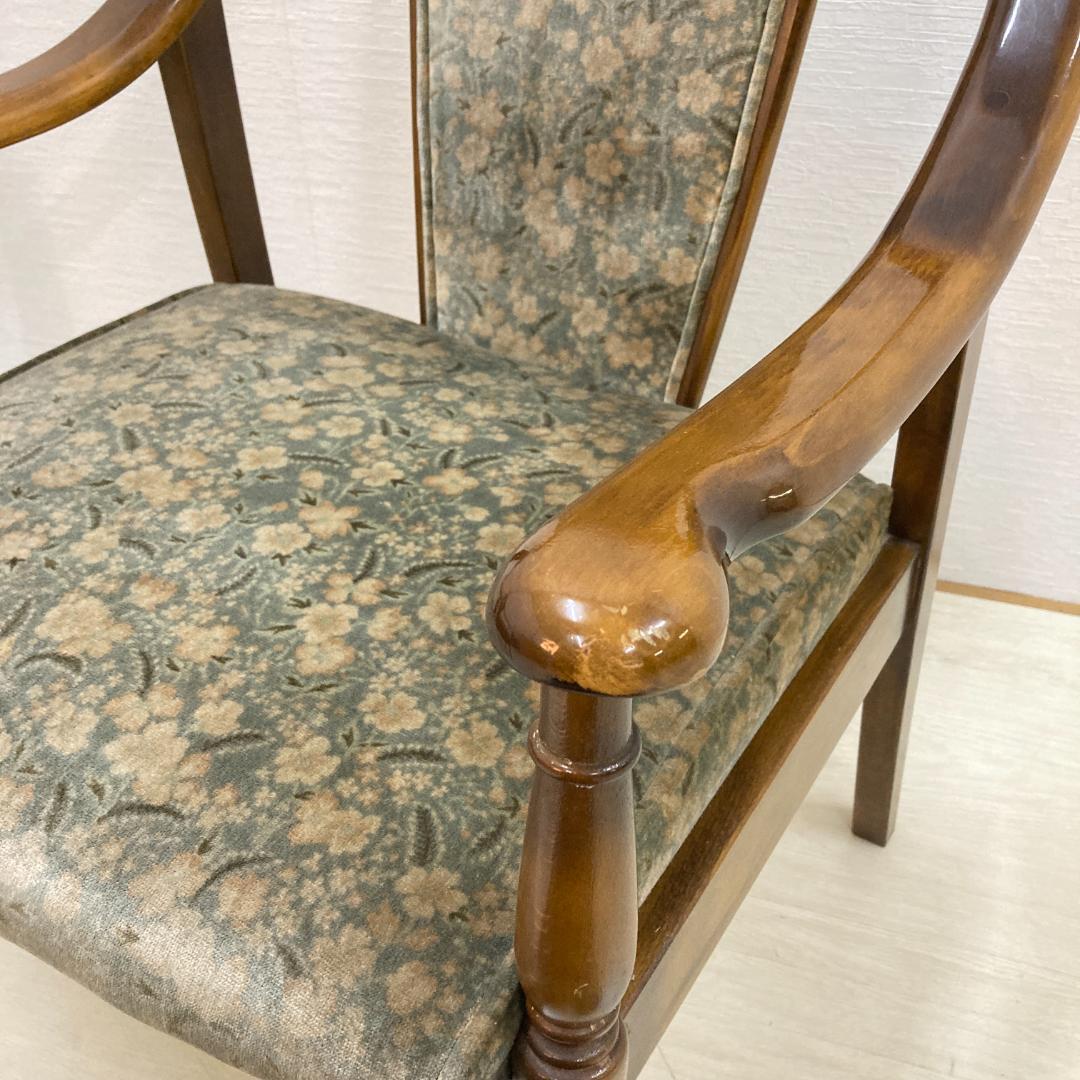 【オールドカリモク】コロニアル　一人掛けソファ　シングルソファ　椅子　２脚セット