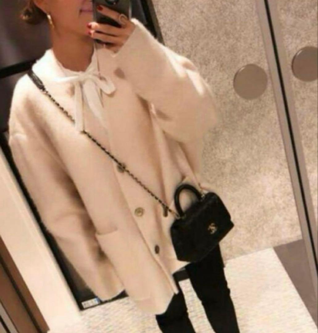 yori ウールモヘアシャギージャケット ベビーピンク 新品