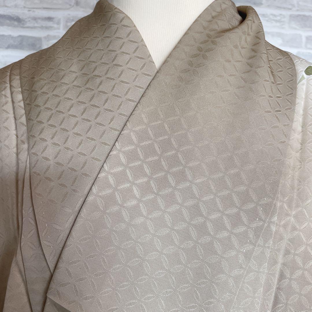 訪問着　フルセット　熨斗　そよ風　手刺繍　地紋　七宝　着物　I8