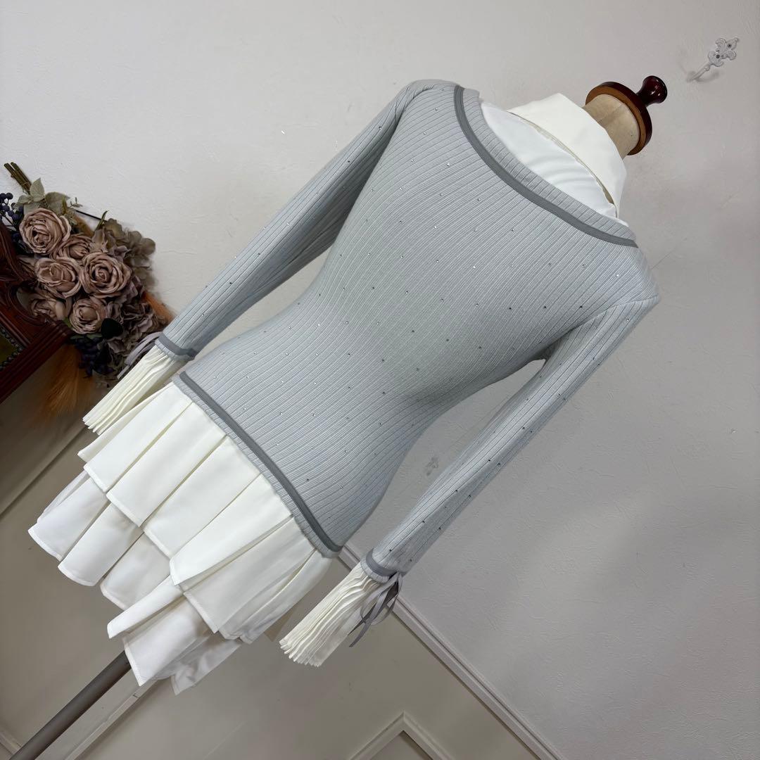 20 美品　RANDY プリーツ　ワンピース　骨格ウェーブ　参戦服