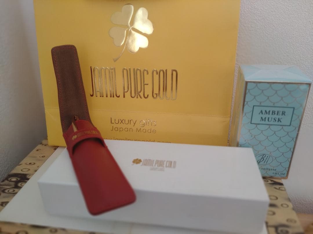  GOLD PEN 螺鈿　本革ケース付き