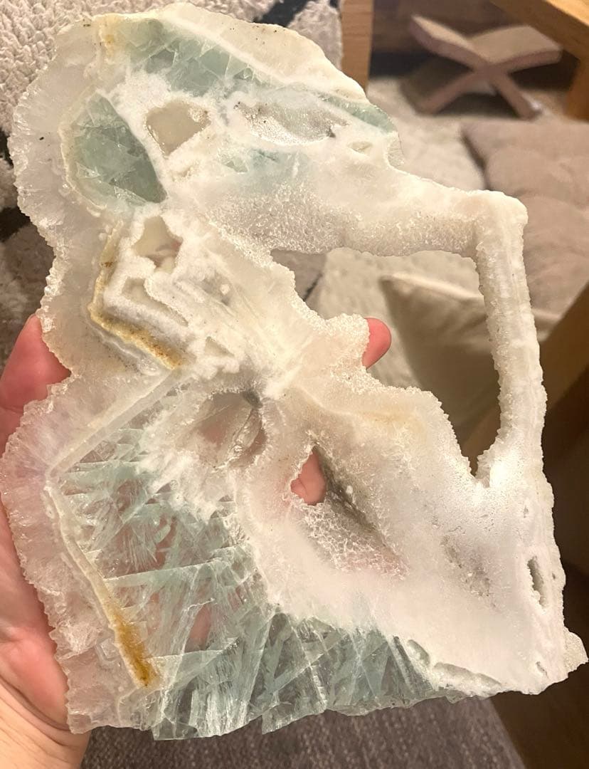 凄く綺麗❣️個性的フォルム⭐️ 美しいフローライトスラブ エンジェルカラー♡