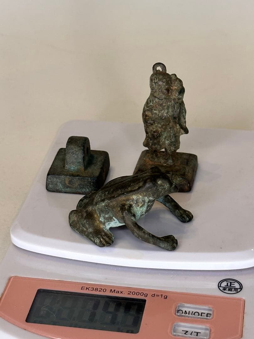 中国 青銅 印章 置物 3点セット 古美術