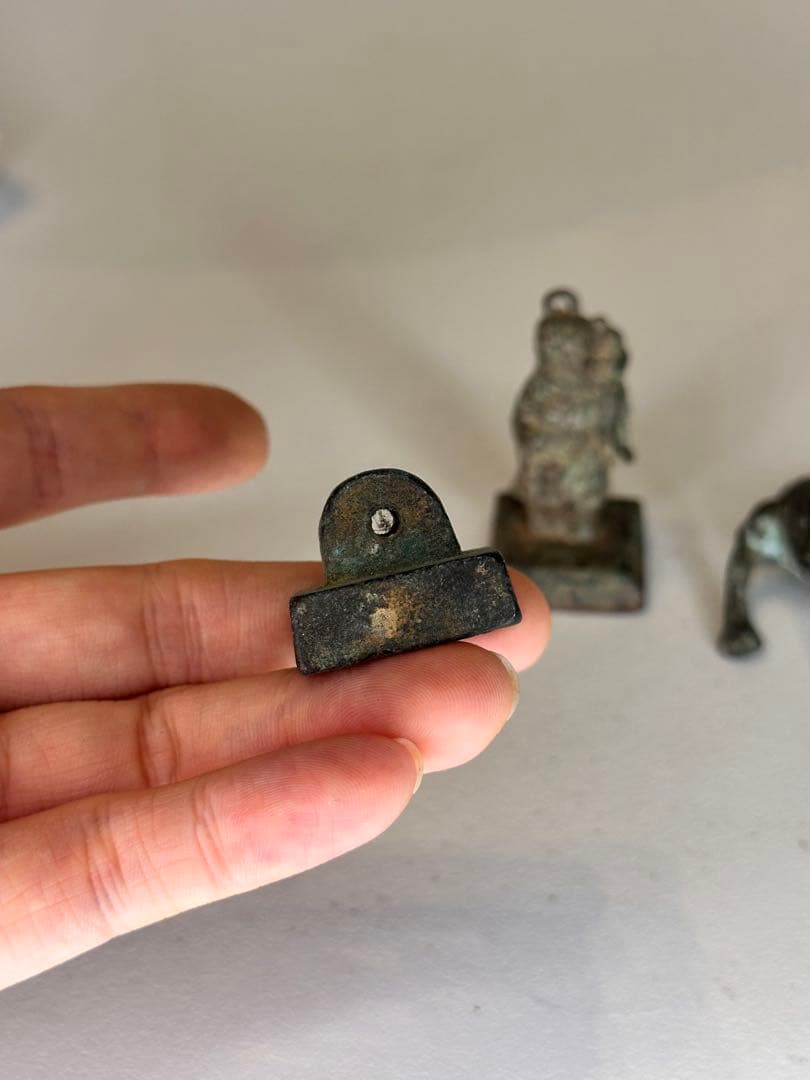 中国 青銅 印章 置物 3点セット 古美術