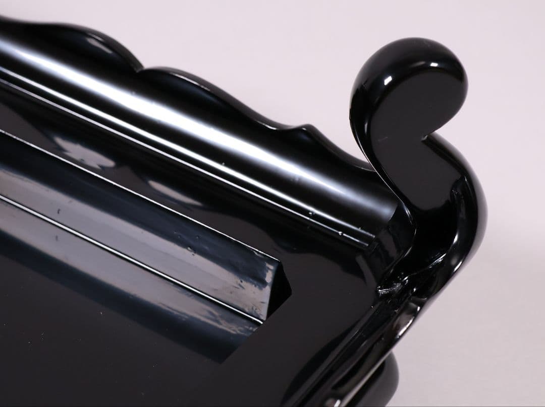 輪島塗 若島量平 青貝梨子地 花台 57×36cm 共箱 木製 平卓【MB62】