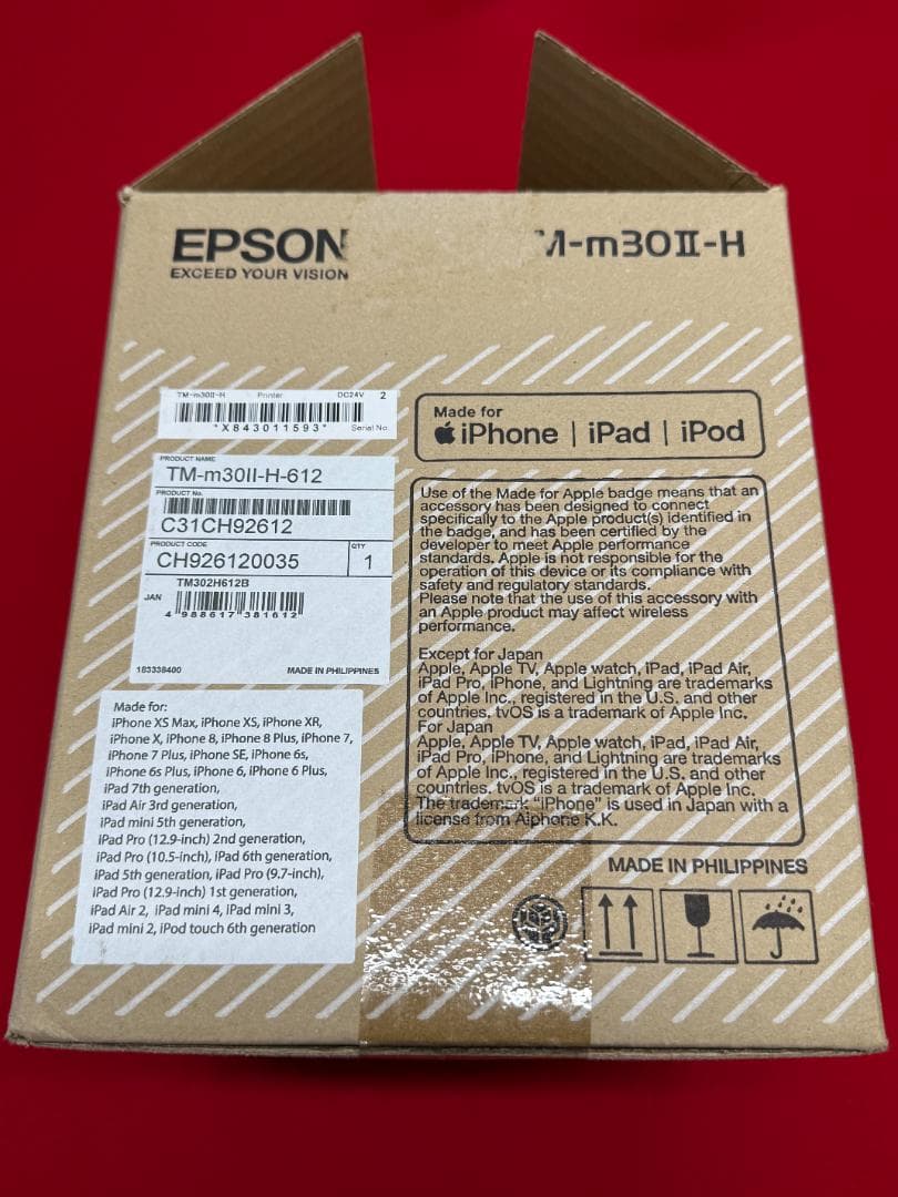 使用極少 EPSON TM-m30Ⅱ-H ブラック レシートプリンター ⑯