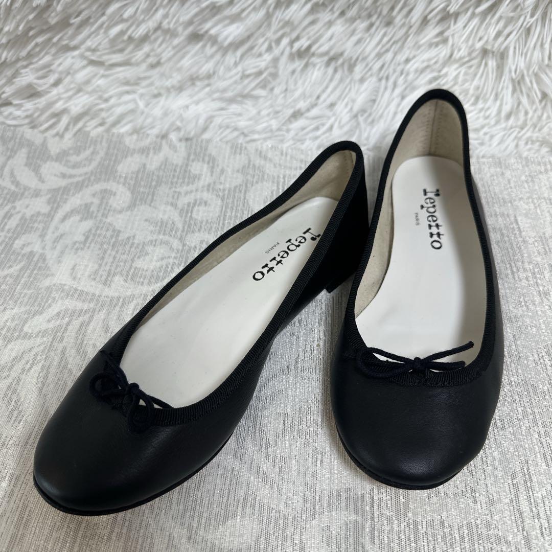 うーやん 【美品】Repetto ブラック バレエシューズ　36 23cm