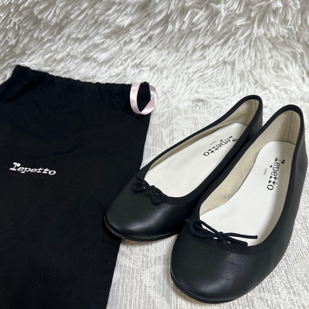 うーやん 【美品】Repetto ブラック バレエシューズ　36 23cm