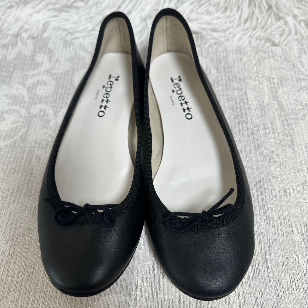 うーやん 【美品】Repetto ブラック バレエシューズ　36 23cm