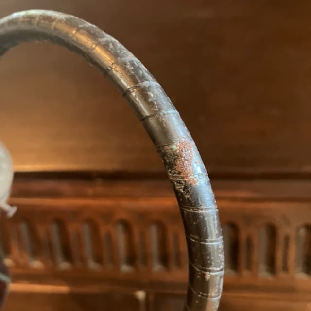 ヴィンテージ ステンドグラス テーブル ランプ 照明 グースネック 気泡 古道具