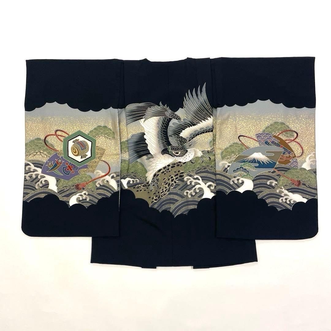 七五三 羽織セット 男の子 羽織 着物 長襦袢 半衿付き 5歳 No.144