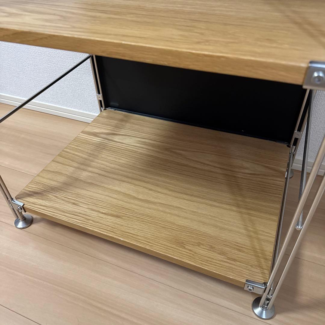 無印良品 ステンレスユニットシェルフ オーク材 バックパネル付き