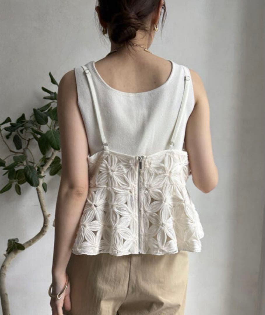 【新品未使用】DouDou チュールフラワーキャミ