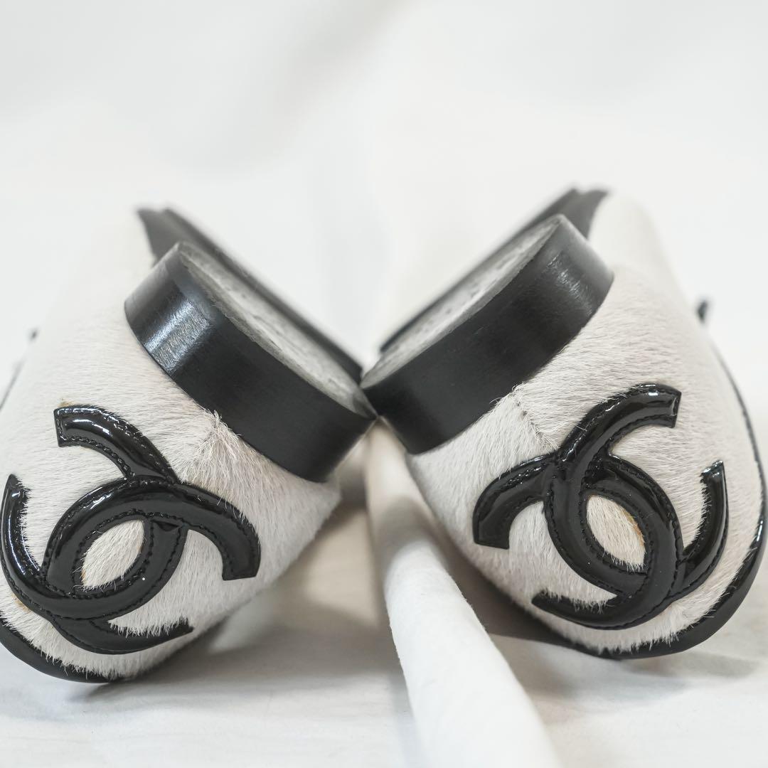 ☆美品☆ CHANEL ココマーク フラットシューズ 35 ホースヘア　ハラコ