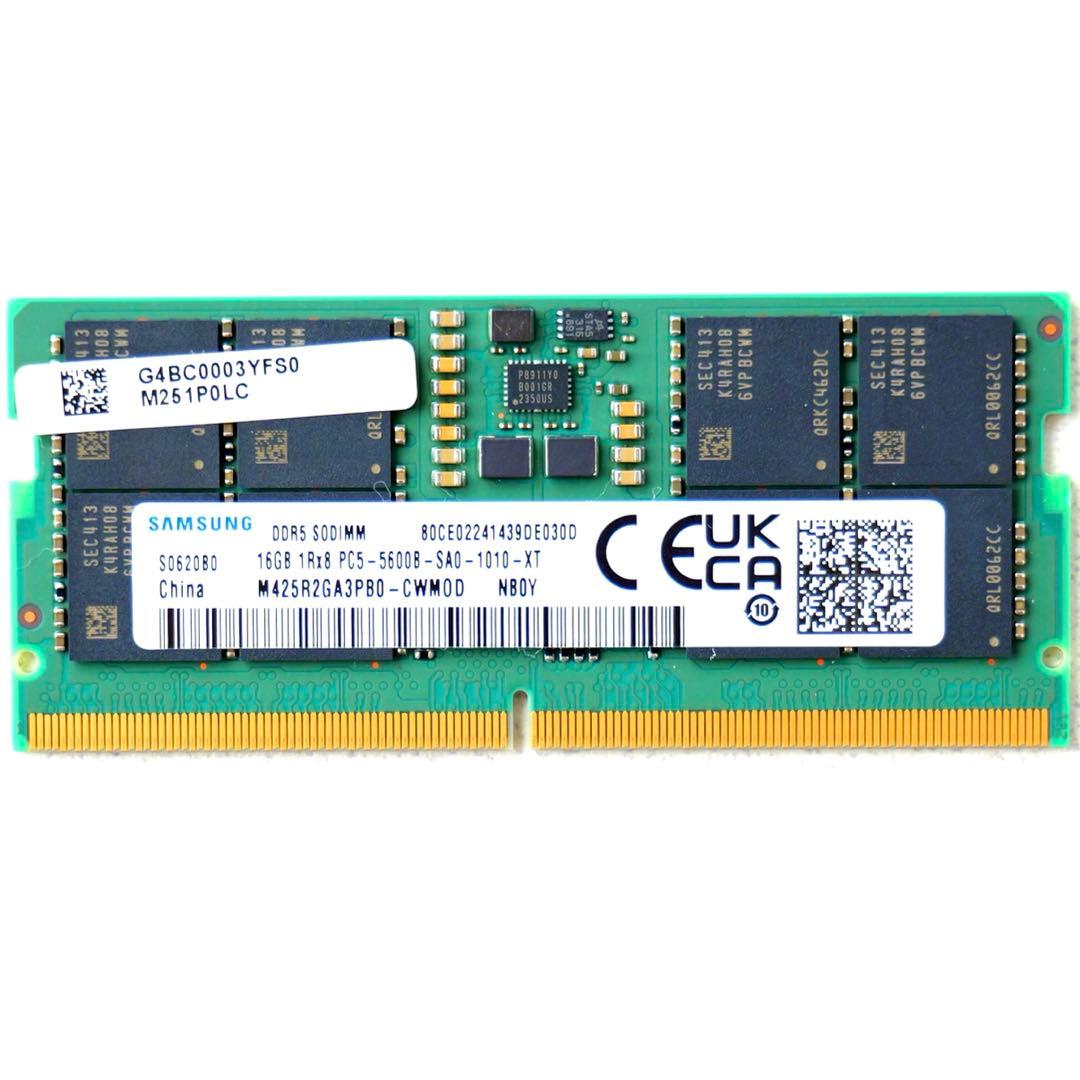Samsung 16GB DDR5 5600MHz SODIMM メモリ