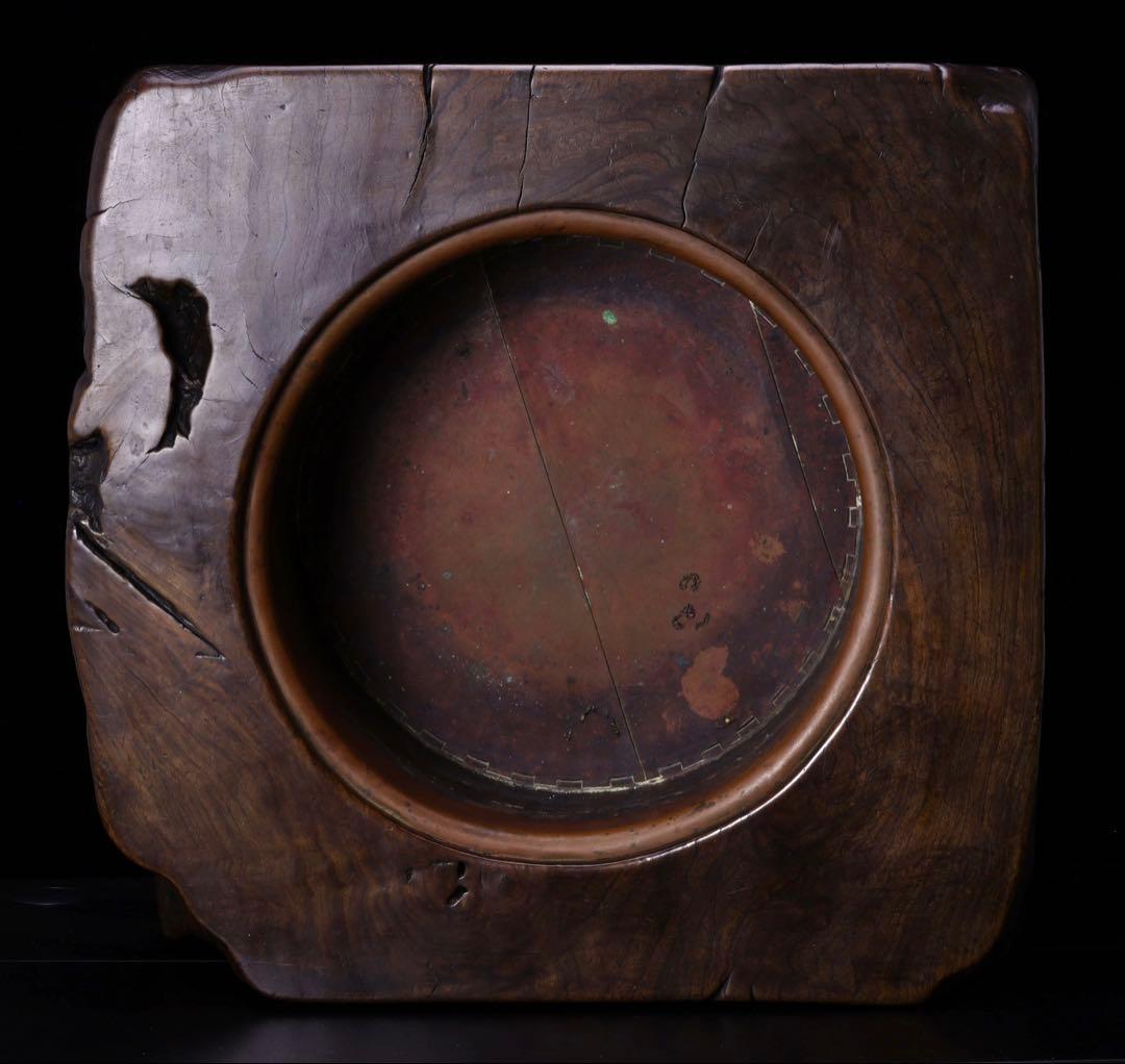 時代物 天然木 刳貫 火鉢 瓶掛 特大 幅62㎝ 銘木 木製火鉢 囲炉裏 茶道具