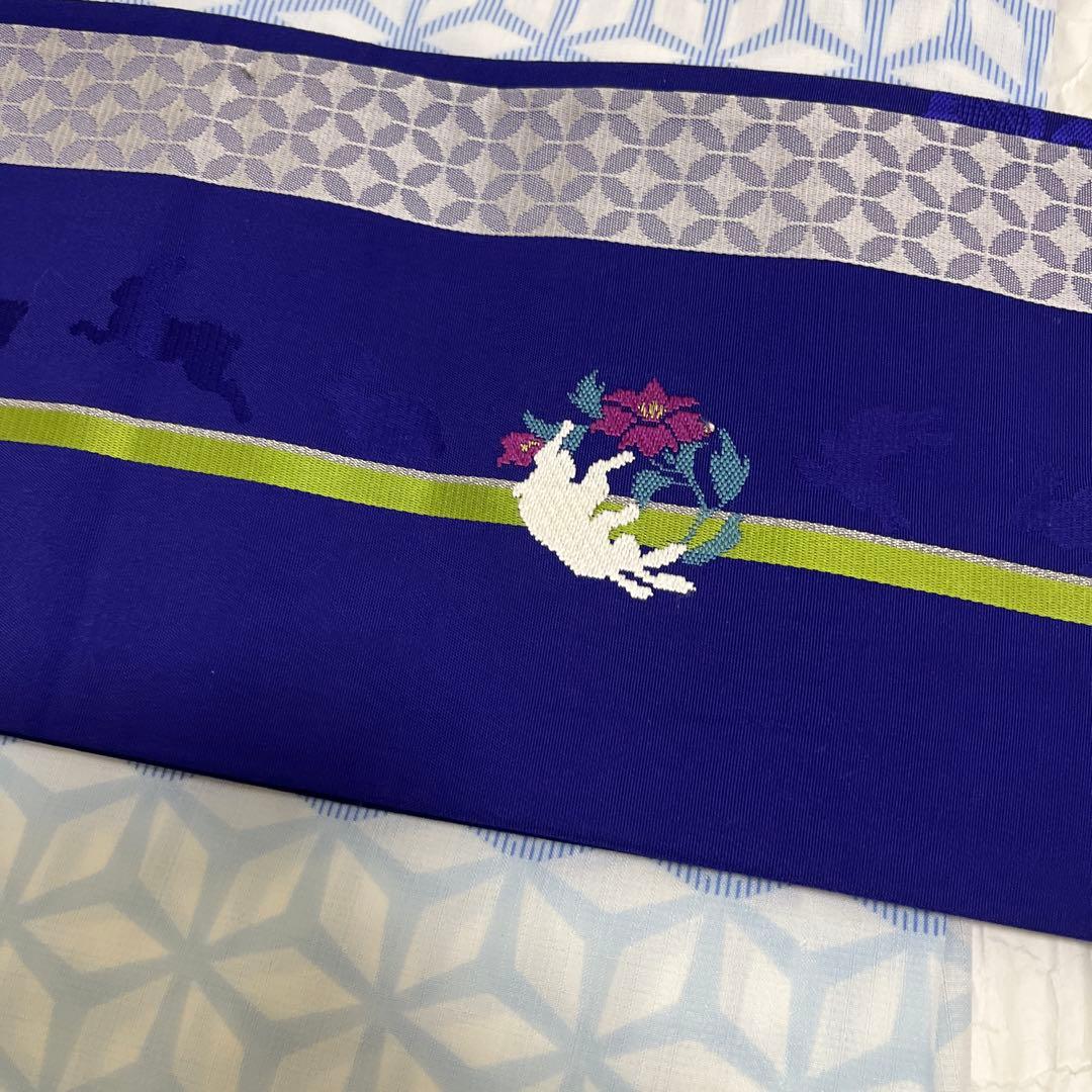 riri　シワにならない浴衣　うさぎの帯