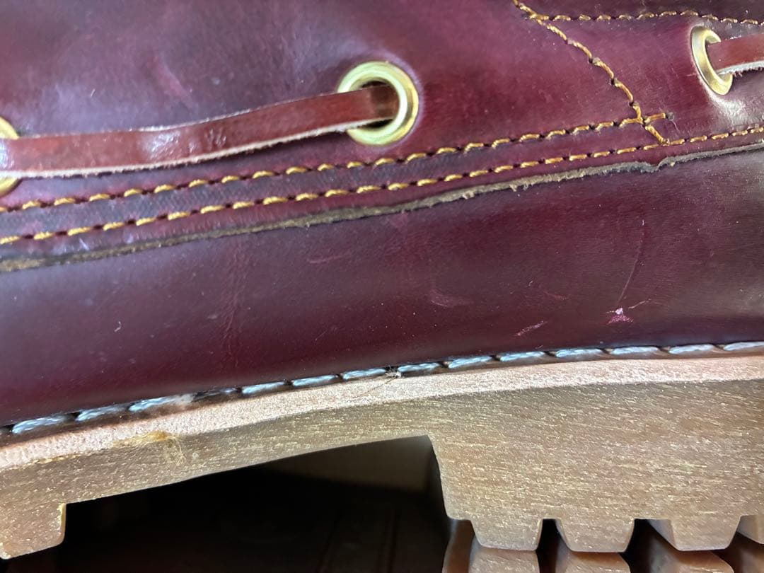 ティンバーランド　3eye 3アイレット　バーガンディ レザー デッキシューズ