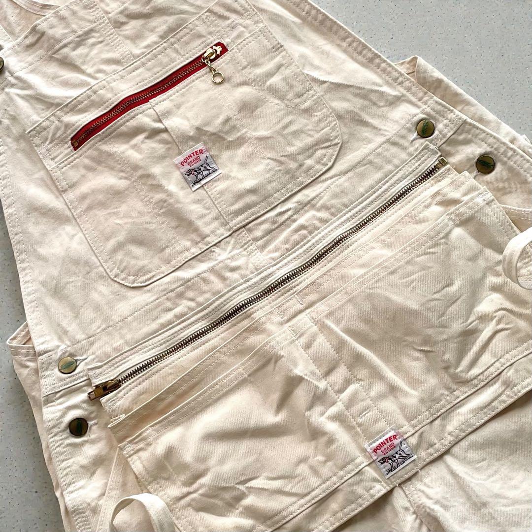 希少✨POINTER ポインターエプロン付きUSA製W36デニムオーバーオール