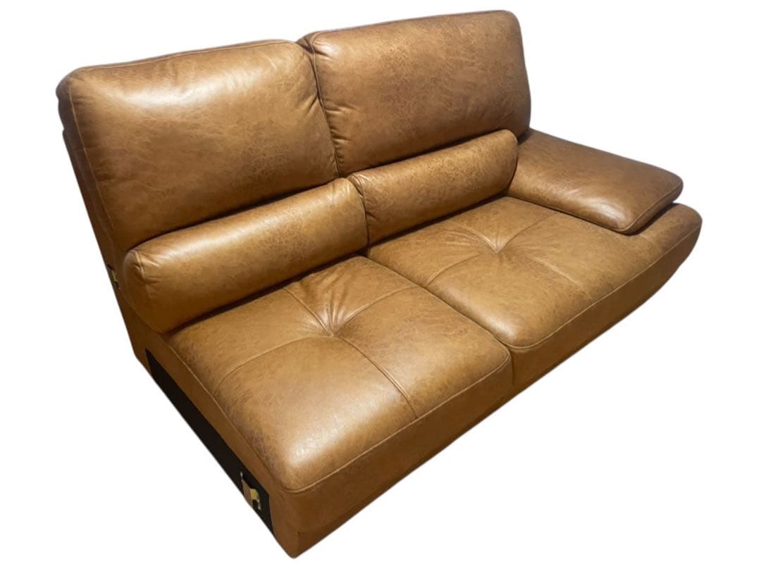 ◯②【極美品】RELAX FORM コーナーソファ レザーテックス キャメル