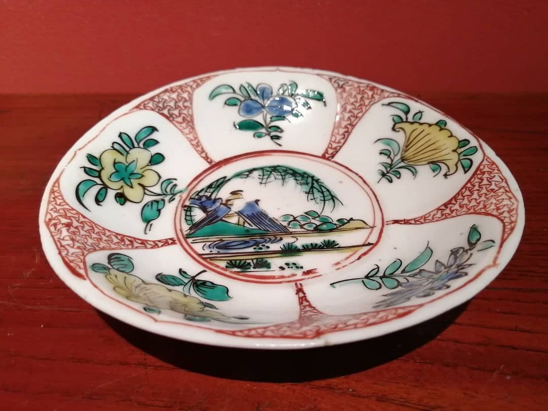 【最終価格】古九谷色絵苫屋図皿（江戸前期）