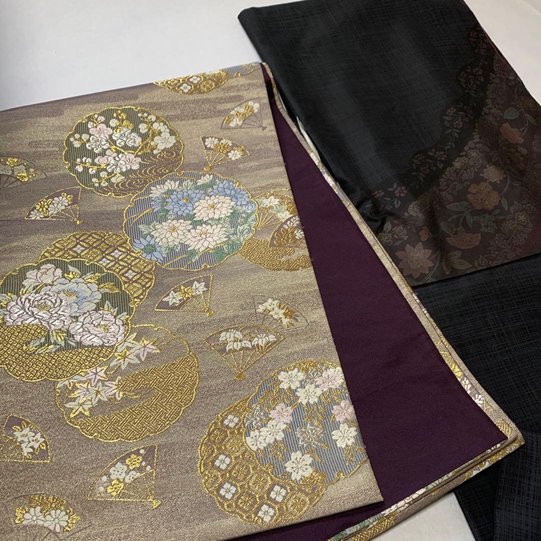 正絹　訪問着　刺繍　袋帯　セット