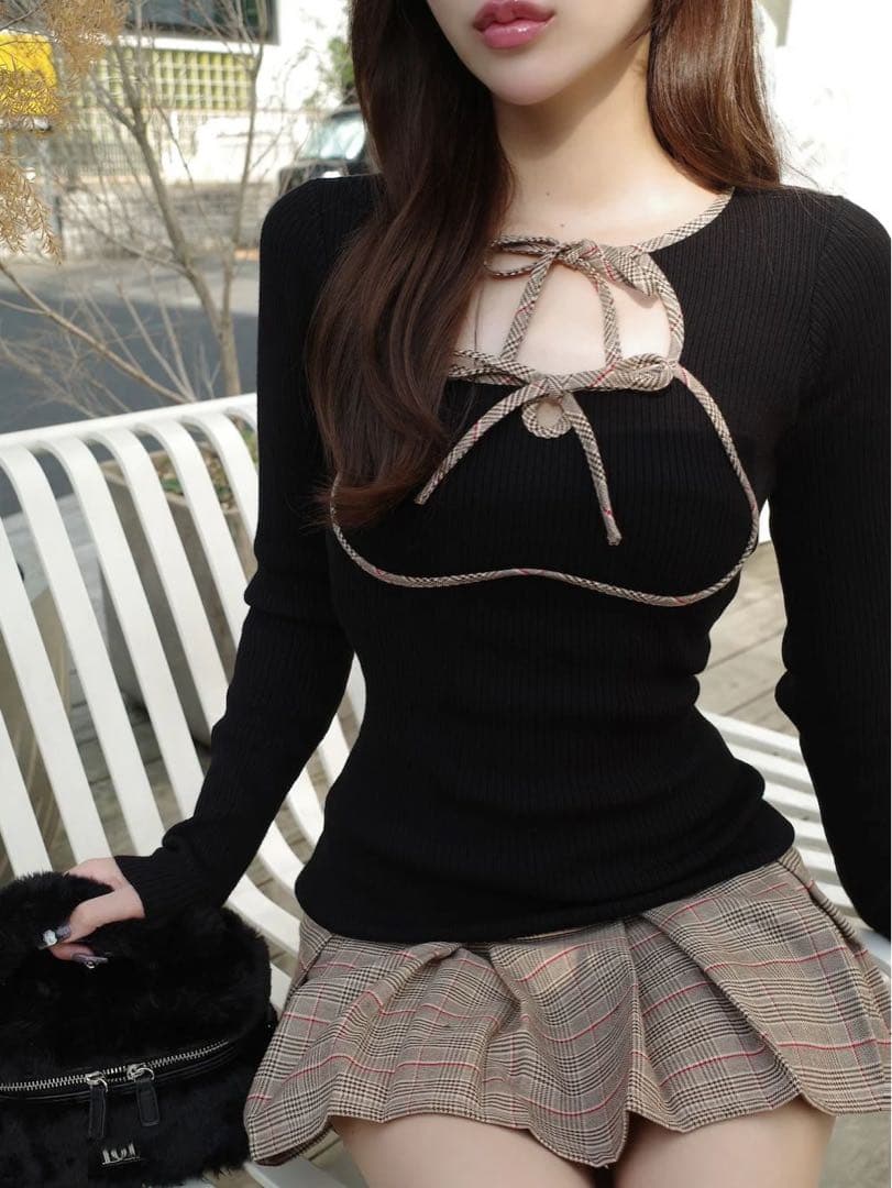 Darich ポイントチェックミニワンピース FREE BLK ブラック 黒