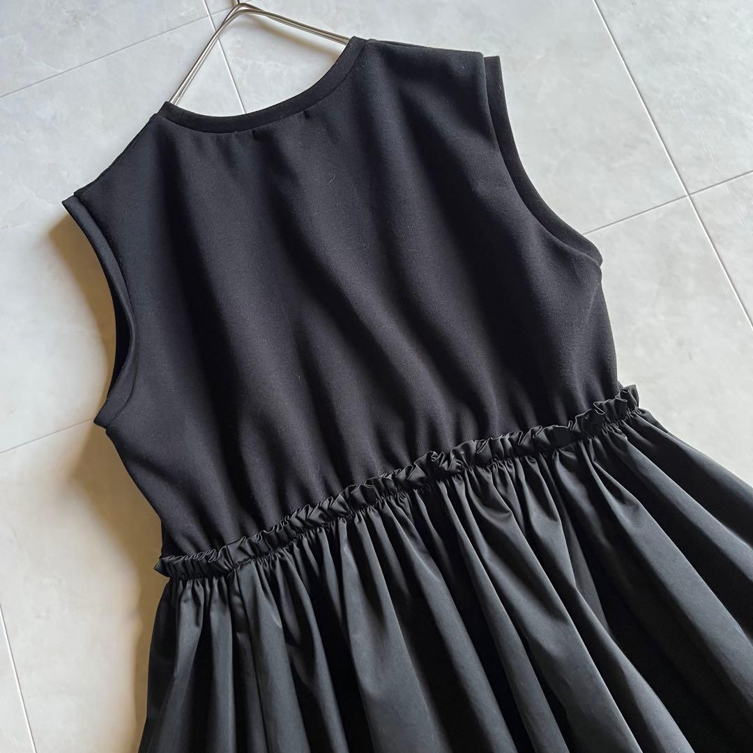 美品✨LE PHIL リモンタナイロンツイルティアードワンピース ブラック F