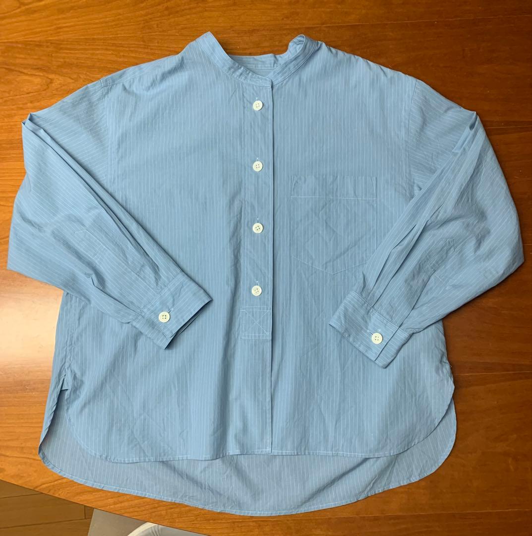 MARGARET HOWELL ストライプシャツブラウス　ブルー　I