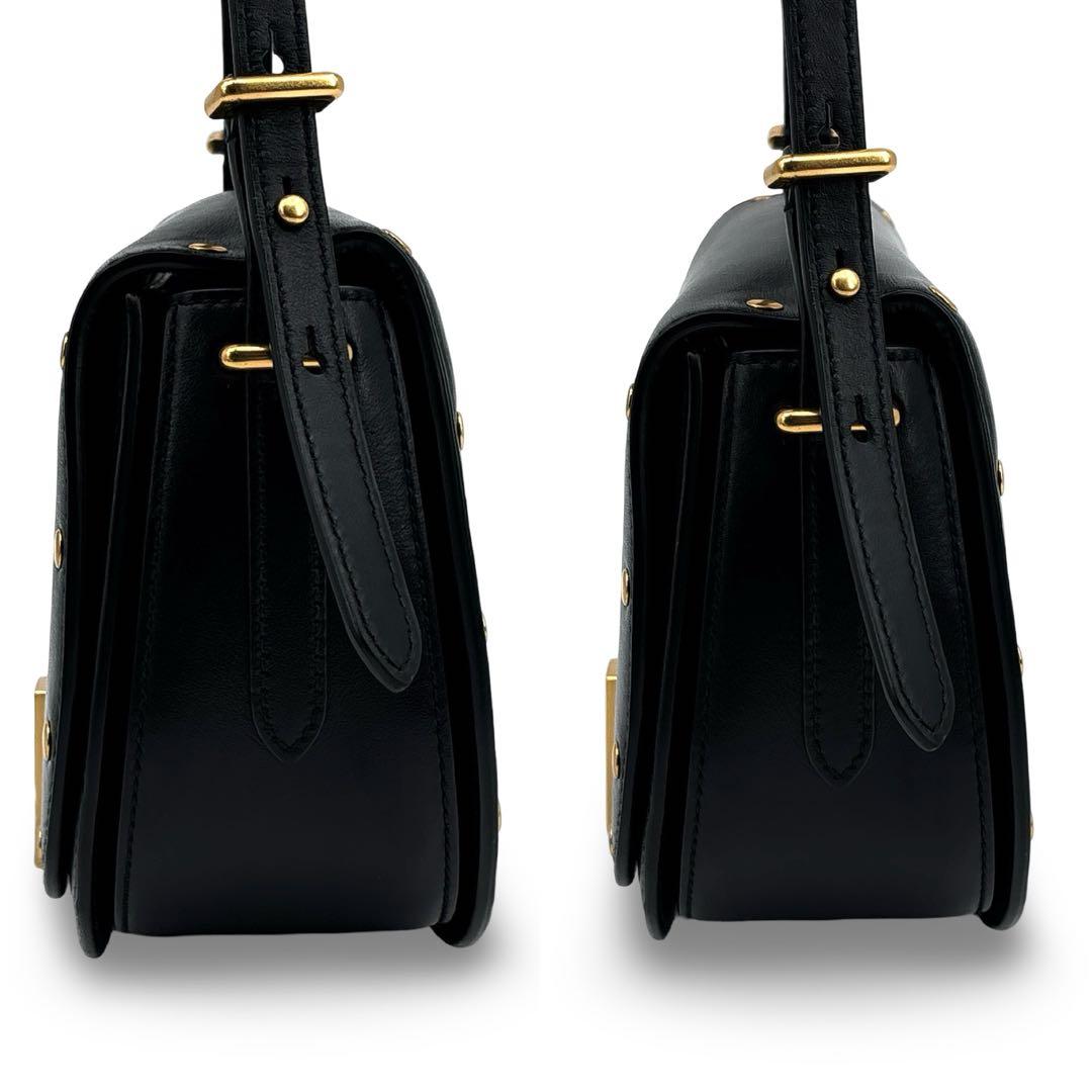 【未使用級】ポロラルフローレン　レザー　サドルバッグ　ID ショルダー　黒