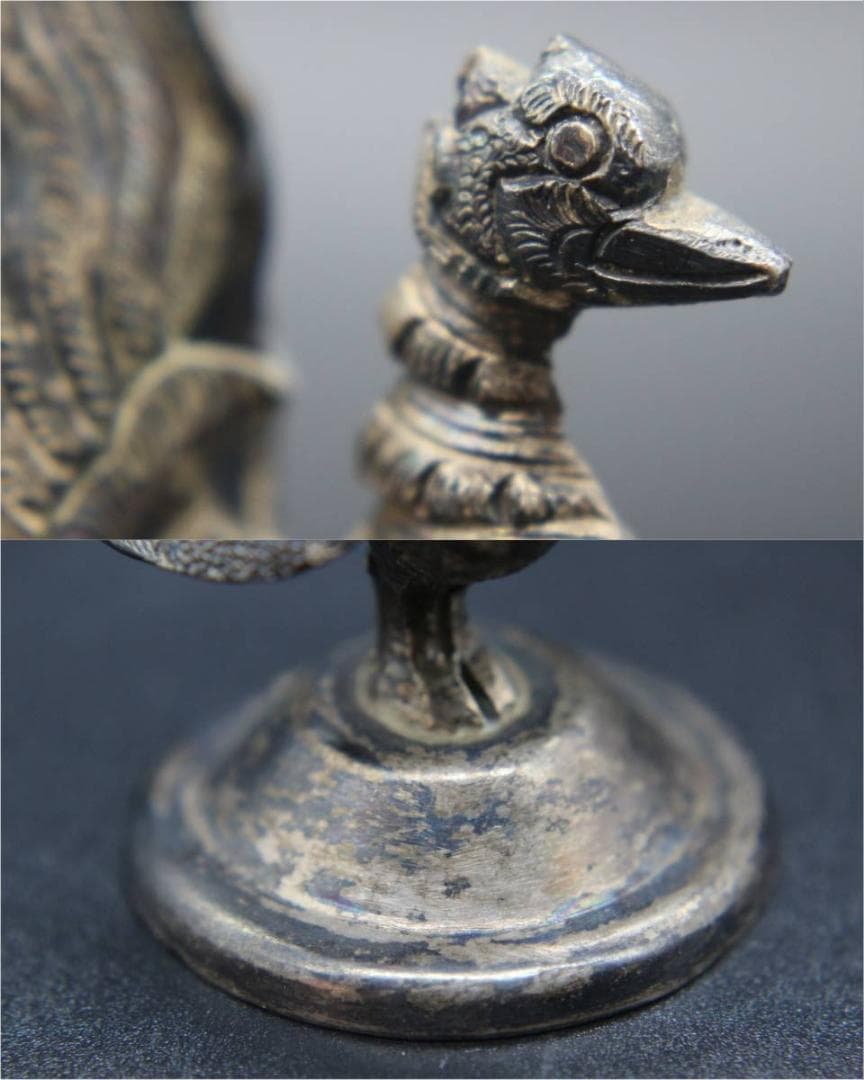 カードスタンド アンティーク 鳥 シルバー 7個セット カードクリップ 銀製