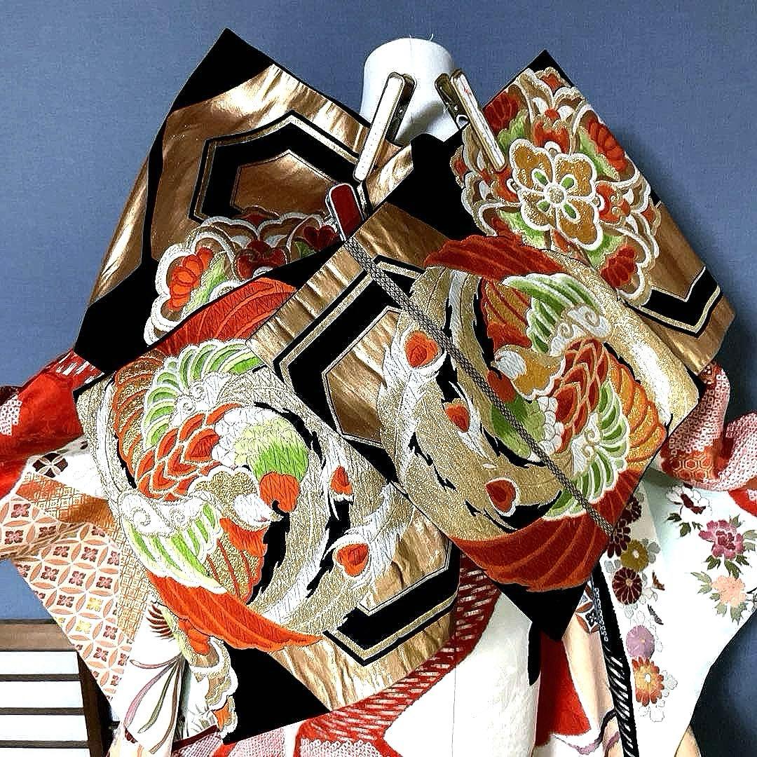 振袖フルセット　絞り　手描き友禅　手刺繍　吉祥文様　鳳凰　成人式振袖　振袖