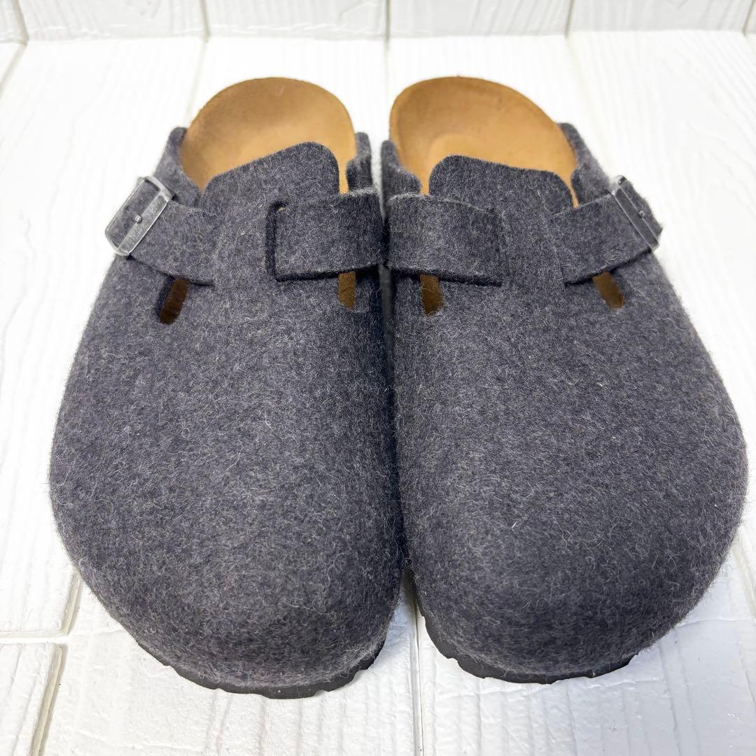美品 ビルケンシュトック ボストン フェルト 37 24cm グレー