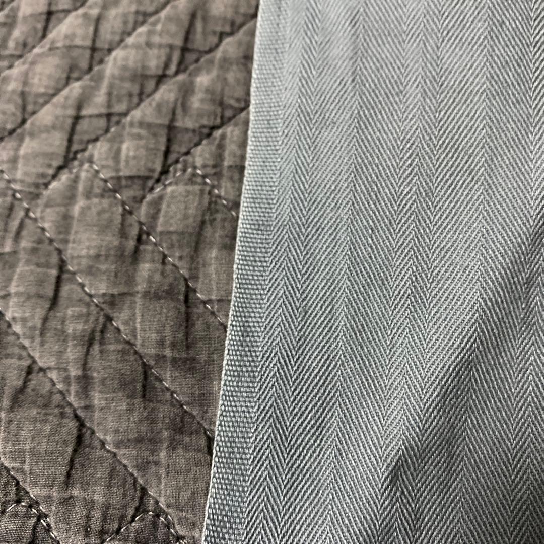 ビンテージ　グレーヘリンボーン生地エプロンCLEAN UP FOR SAFETY