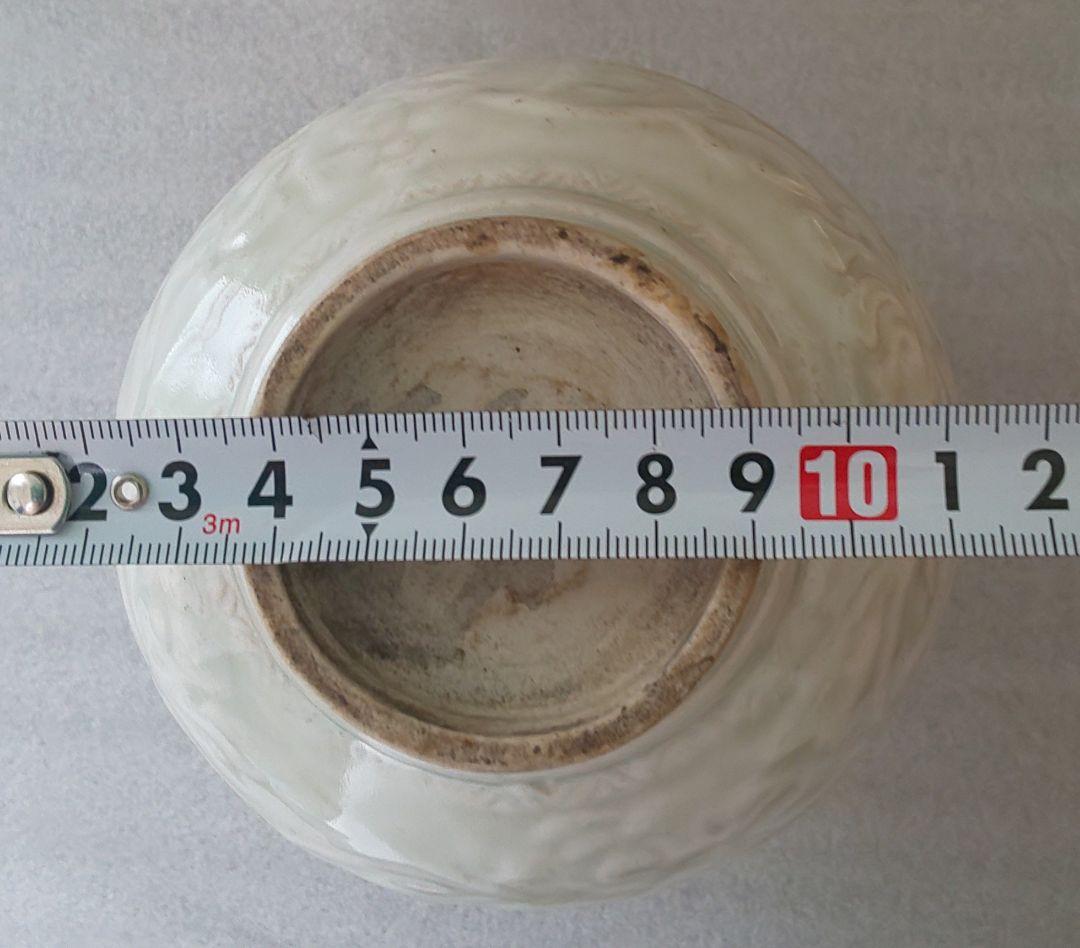 朝鮮美術 白釉垂瓶陽刻浮彫 銘在 白磁蓮紋丸壺