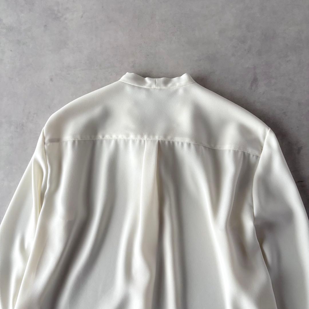 極美品　セオリー　長袖　ジョーゼット　タイブラウス　白