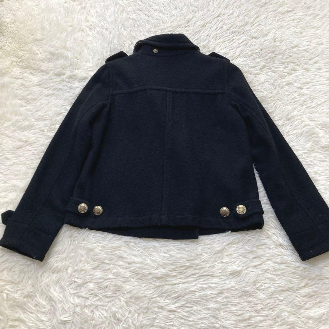 Ⓜ️ 　バーバリーブルーレーベル　金ボタン　ピーコート　ナポレオン　ウール