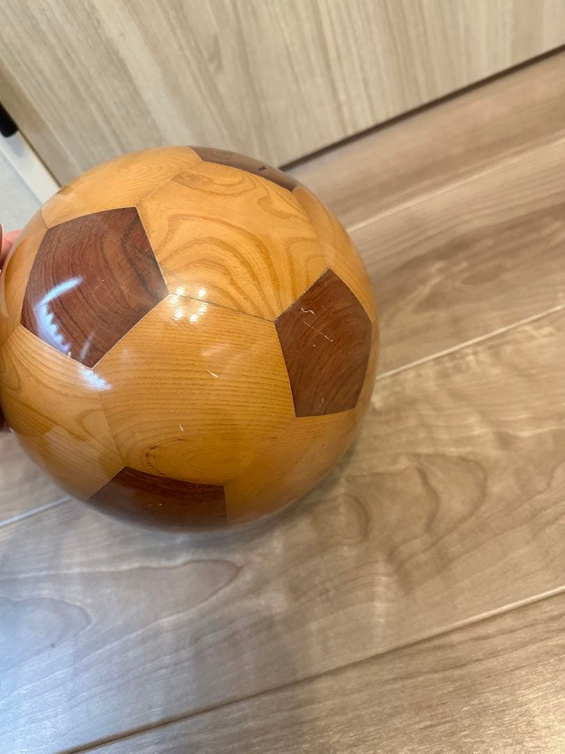 希少FIFA2002年日韓ワールドカップ木製サッカーボールmolten/5号