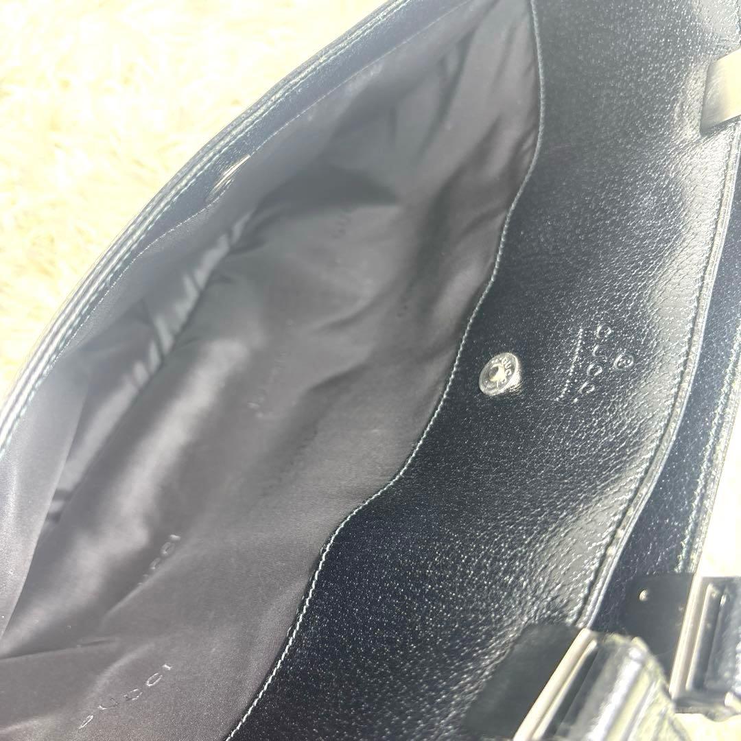 [希少無地.美品] グッチ トートバッグ　ビジネスバッグ　A4 自立　シボ革