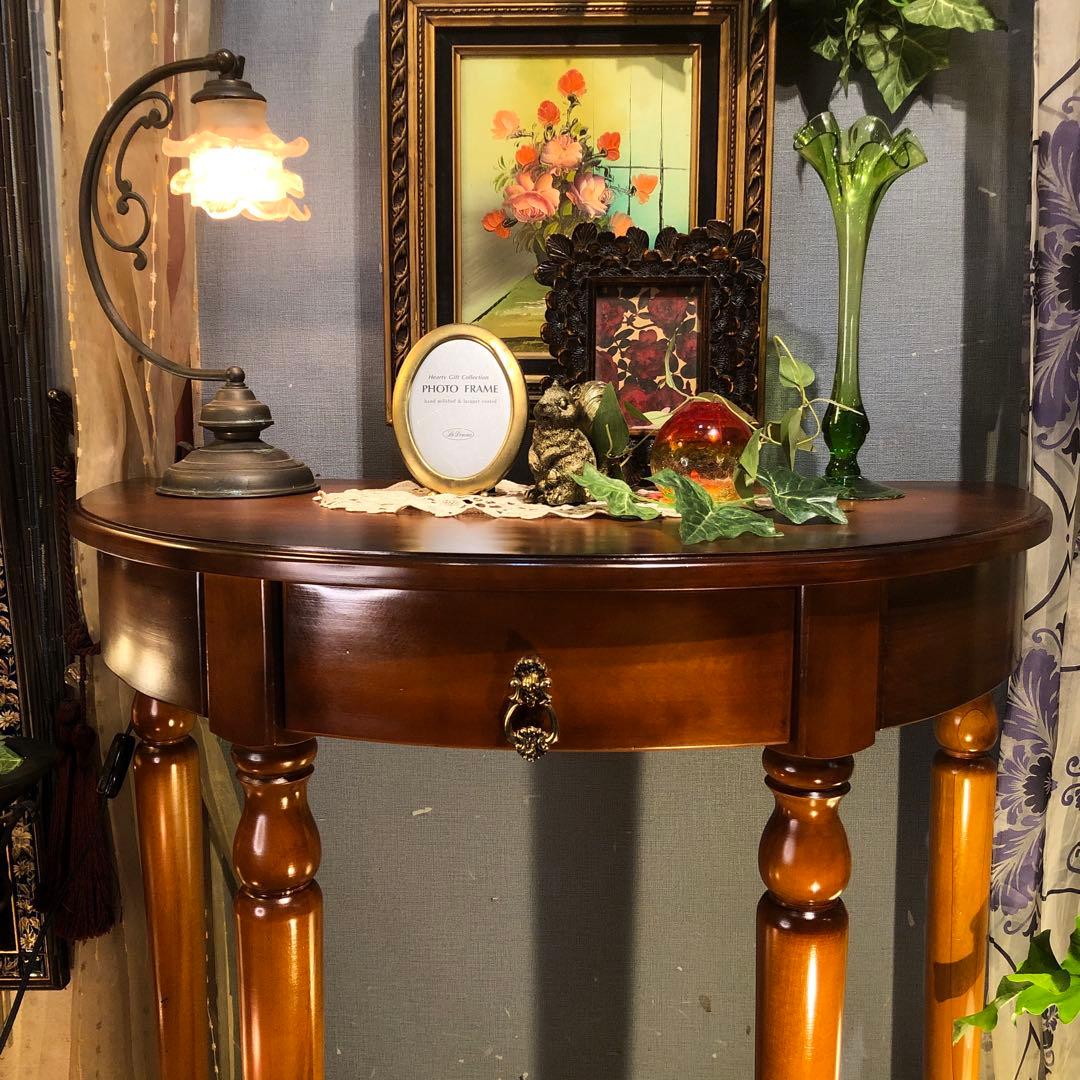 MMsale ヴィンテージ ハーフラウンドアクセントコンソールキャビネット