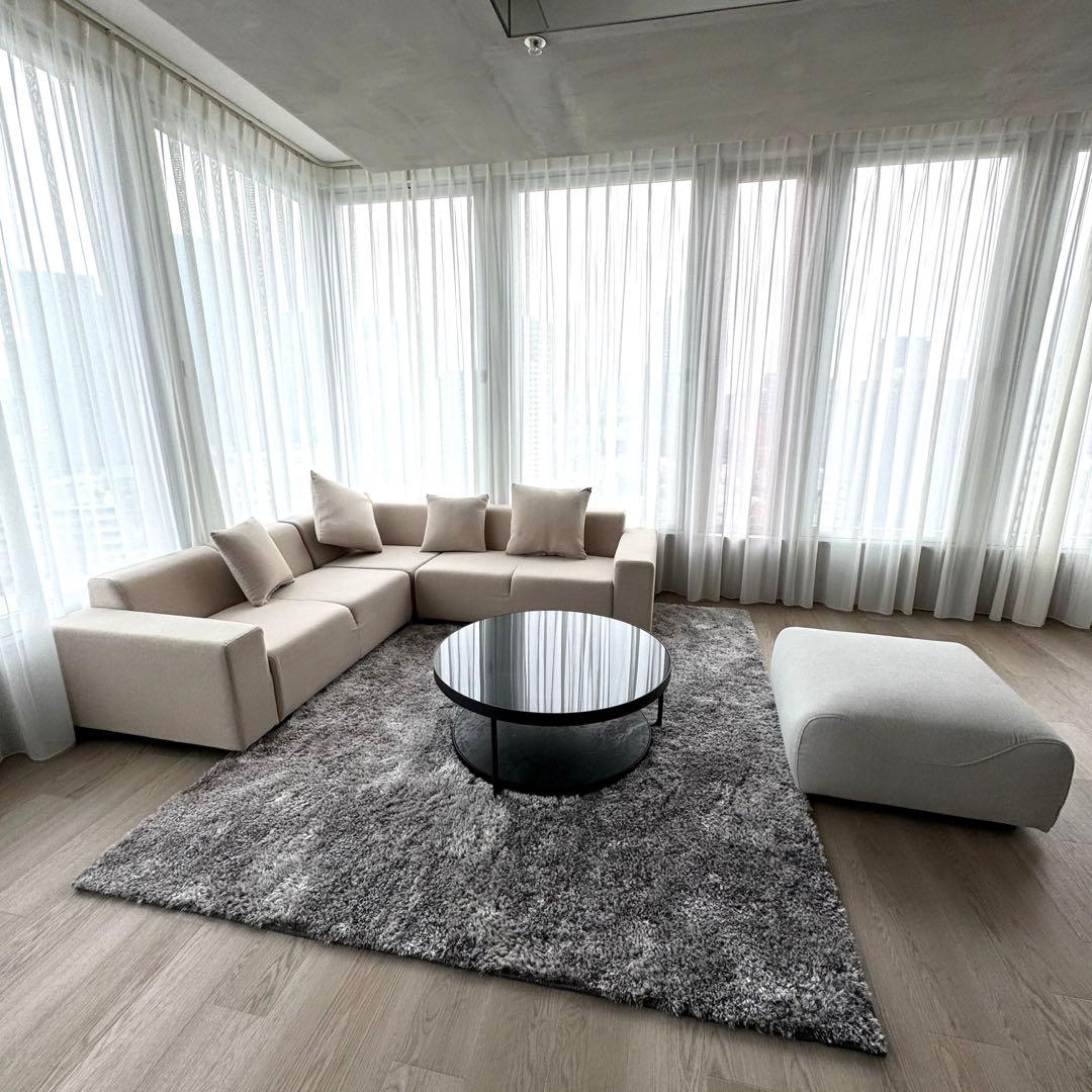 超美品 ローソファ コーナータイプ モダン ベージュ