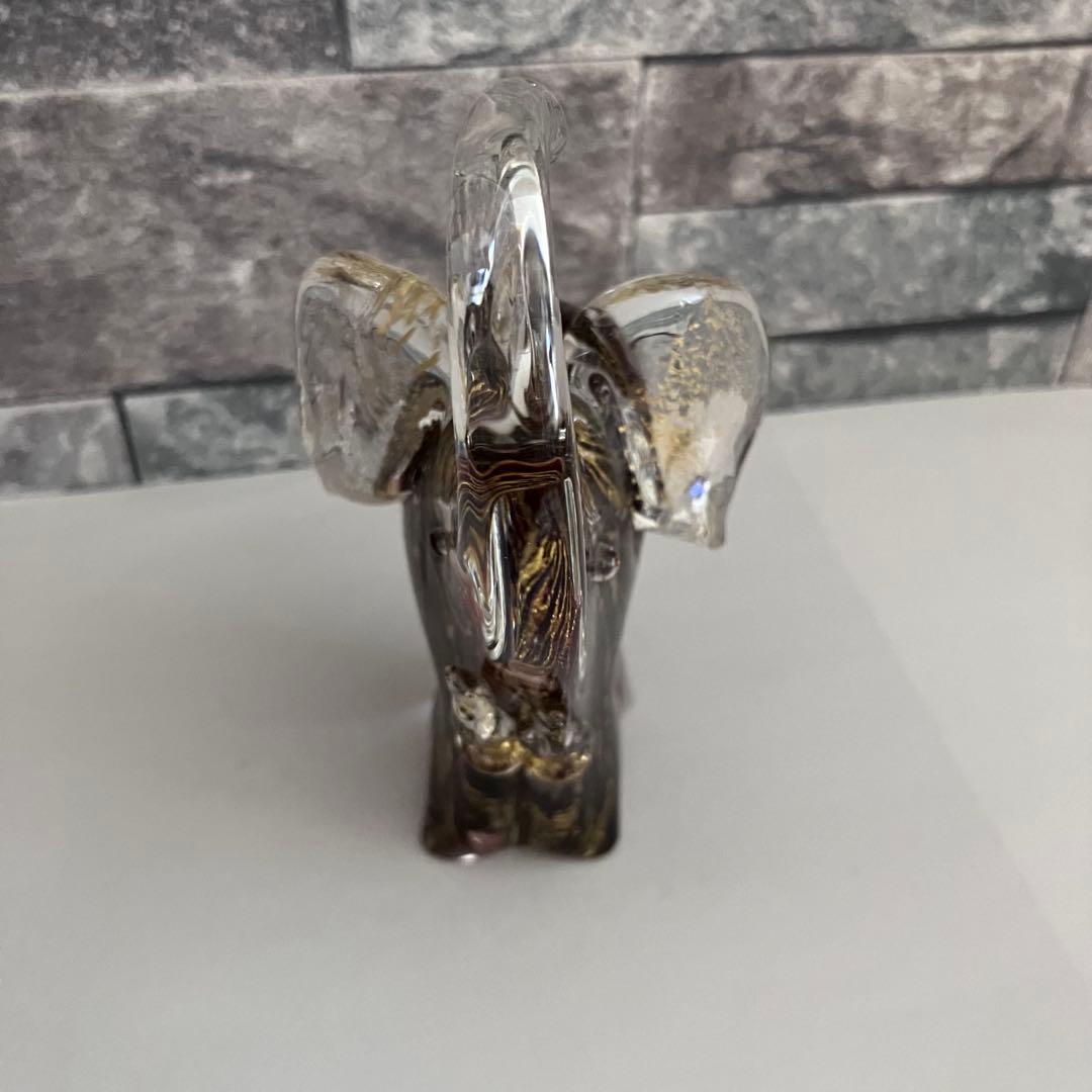 ヴェネチアングラス ムラーノ　murano ガラス置物　硝子細工　 象　ゾウ