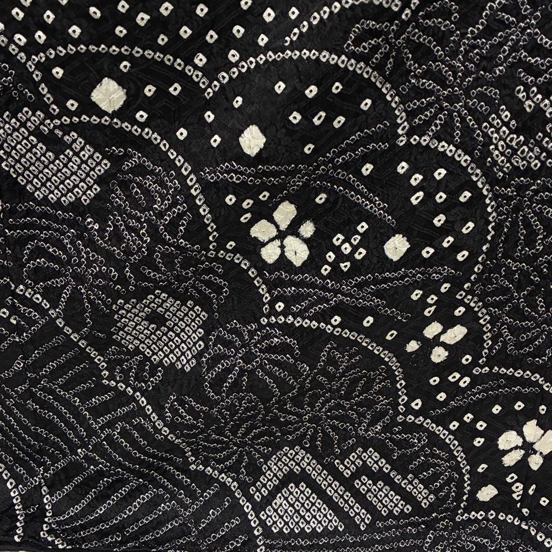 D167 訪問着　藤娘きぬたや　総絞り　花模様　正絹　着物袷　極美品