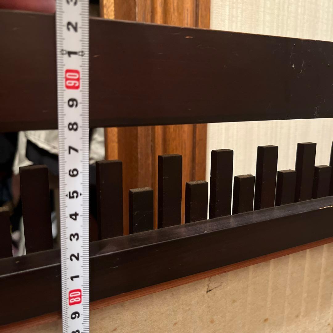 天然木ついたて　間仕切り　衝立和風パーテーション　ヴィンテージ家具　裏障子付き