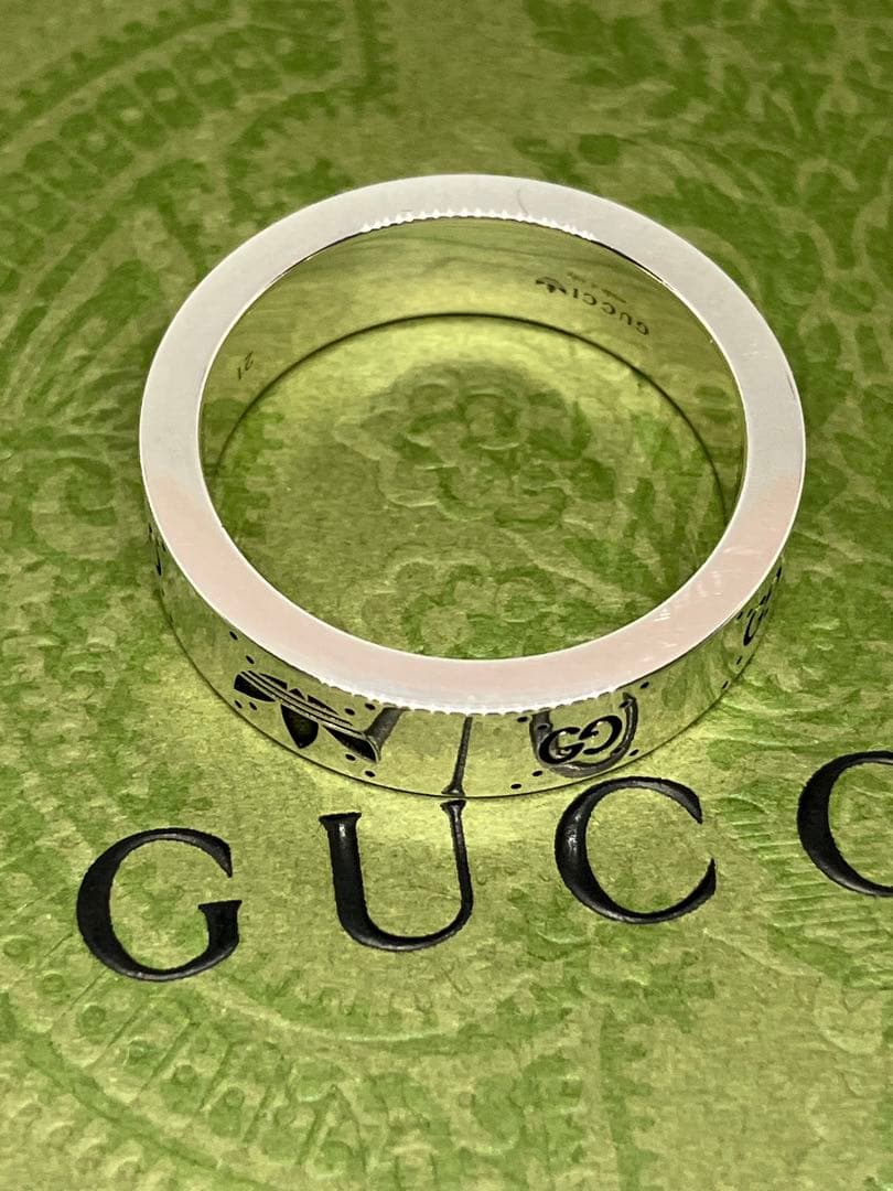 GUCCI adidas グッチ アディダス リング 銀 指輪 21号 中古