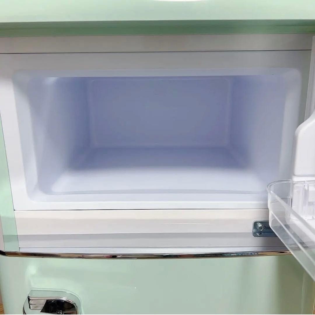 ミントグリーン 冷蔵庫 ダブルドア レトロPRR-082D-LG 2023年製