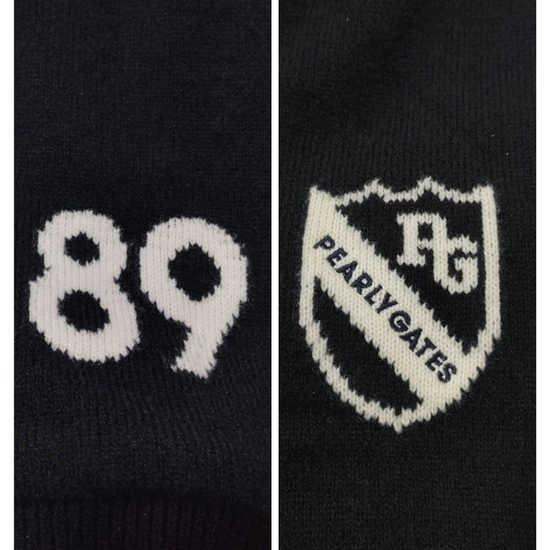 パーリーゲイツ　ジップ　ニットジャケット　裏地付　防風　ボーダー　リブ　ロゴ　1