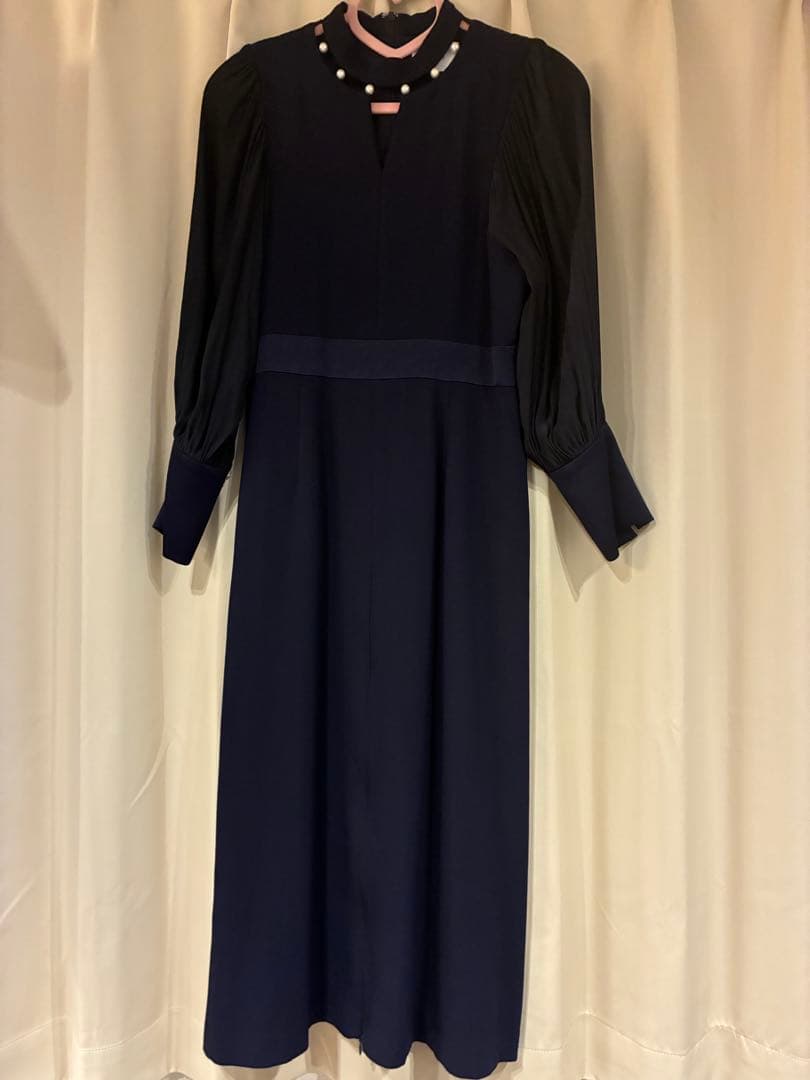 ワンピース arobe 2way neck pearl dress